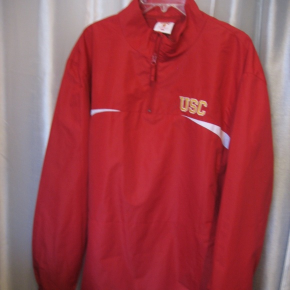 Authentic Apparel USC Trojans Half Zipper Long Sleeve Pull Over Jacket Sz XL - Picture 3 of 5